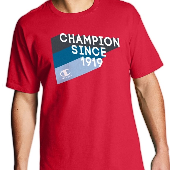 Champion Other - Champion Red Graphic Men's T-Shirt, Size L